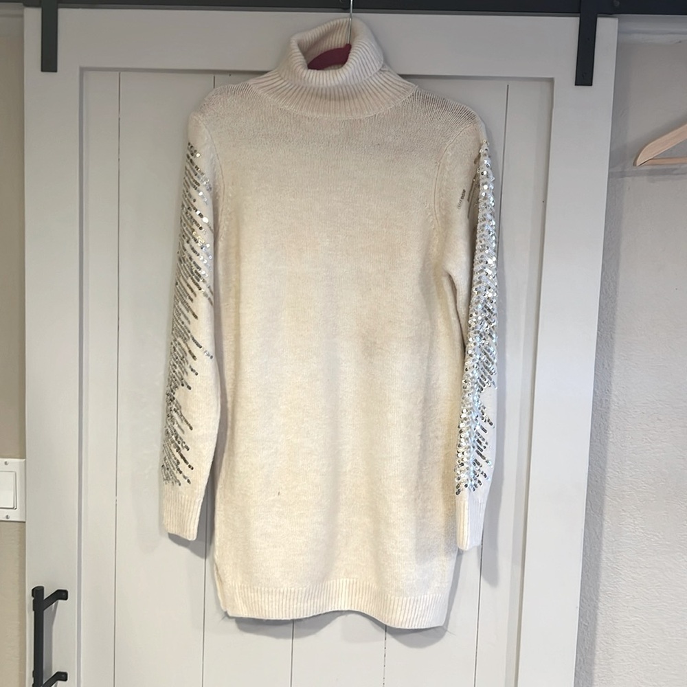 Superdown Sweater dress, ivory, size small